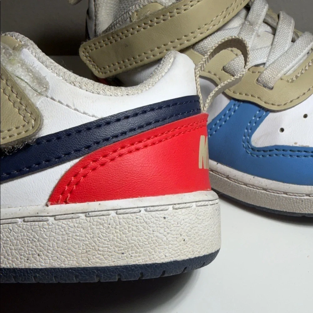 Nike Kids Blue and White Sneakers with Tan Accents